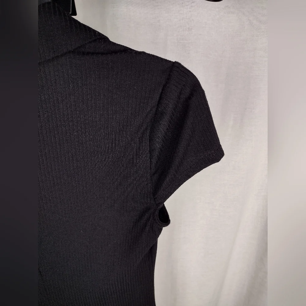 AFRM Black Short Sleeve Button Front Dress Size Small (4-6) NWT - Picture 11 of 15